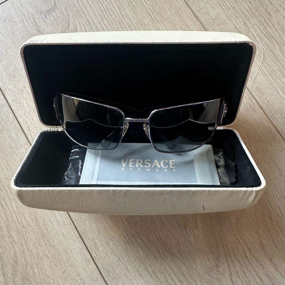 Versace Black and Silver Sunglasses